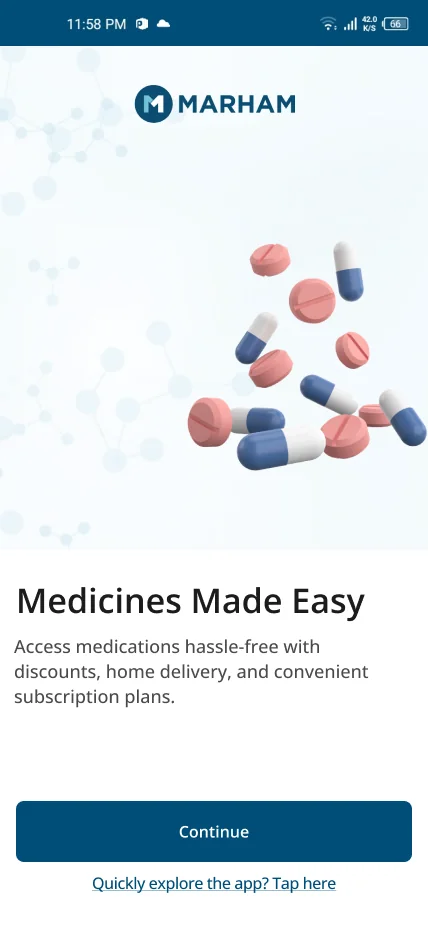 Welcome card: Medicines Made Easy.