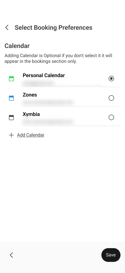 Select Booking Preferences: which calendar to add the appointment to.